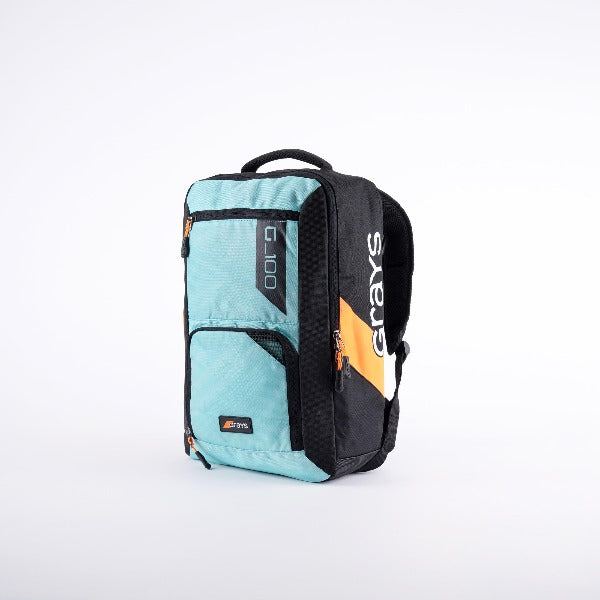Grays G100 Hockey Backpack Black/Aqua