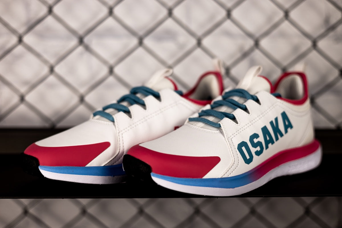 Osaka Furo Play White/Retro Blue/Raspberry Hockey Shoe 25/26 | ONE Sports Warehouse