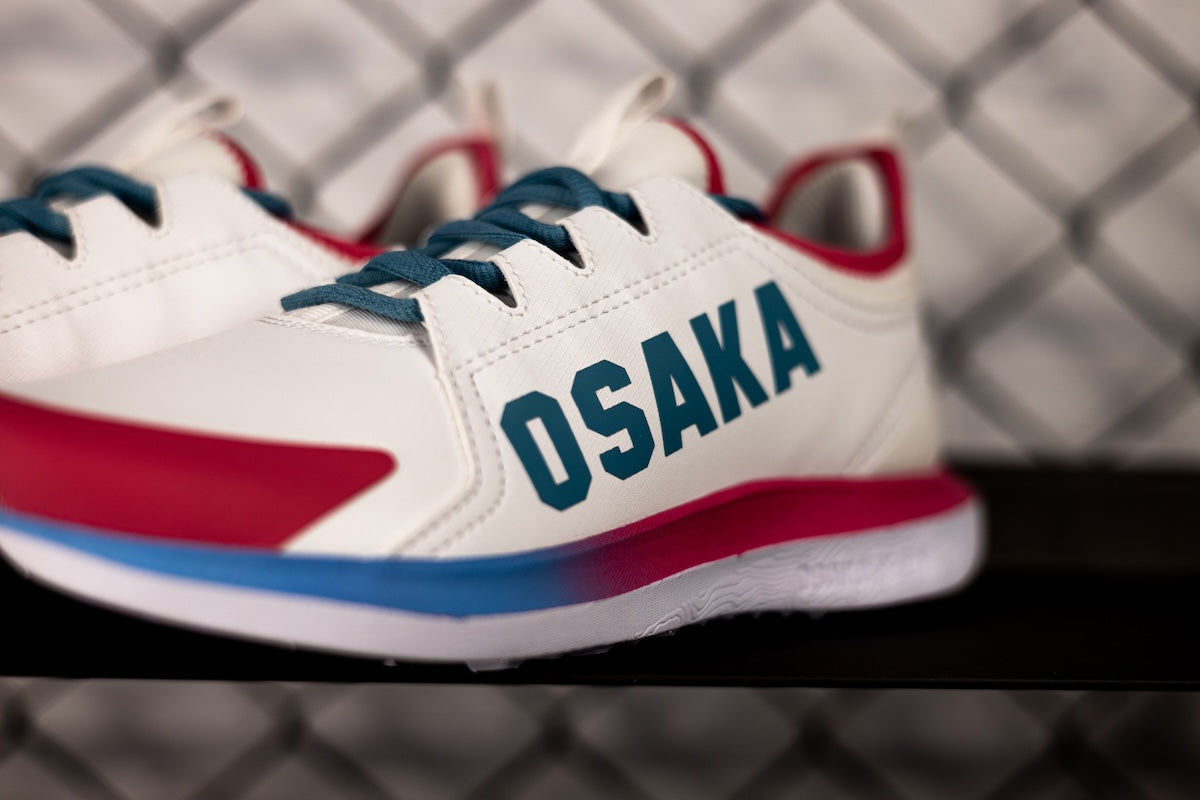 Osaka Furo Play White/Retro Blue/Raspberry Hockey Shoe 25/26 | ONE Sports Warehouse