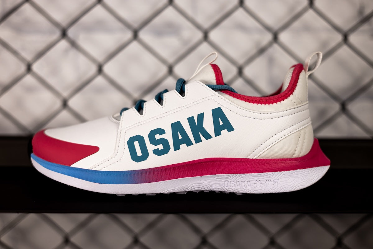 Osaka Furo Play White/Retro Blue/Raspberry Hockey Shoe 25/26 | ONE Sports Warehouse