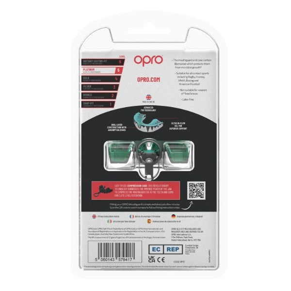 OPRO Adidas Platinum Gum Shield White/Black/Mint - ONE Sports Warehouse