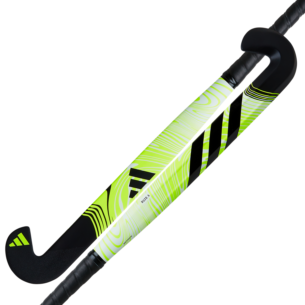 Adidas Ruzo .6 Metallic Grey/Lucid Lemon Junior Hockey Stick 25/26 | ONE Sports Warehouse