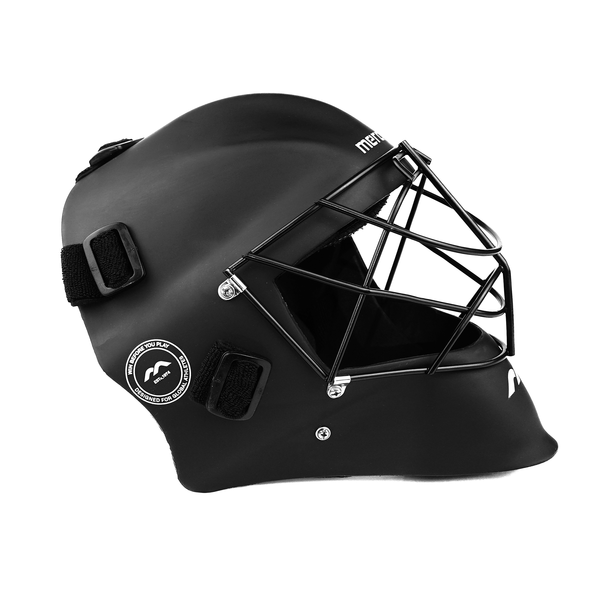 Mercian Genesis Fibreglass Goalkeeping Helmet - Black side view (2)