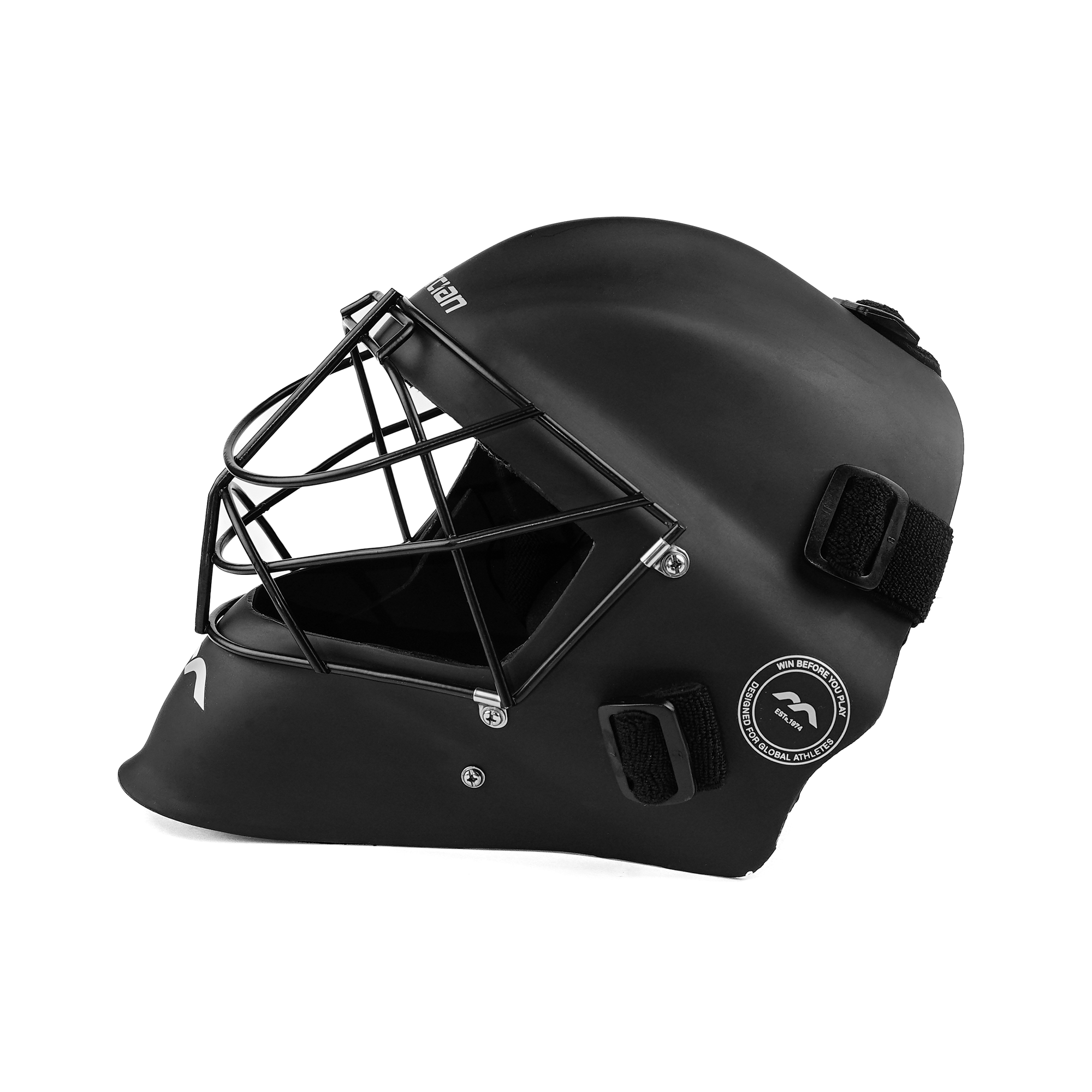 Mercian Genesis Fibreglass Goalkeeping Helmet - Black side view (4)