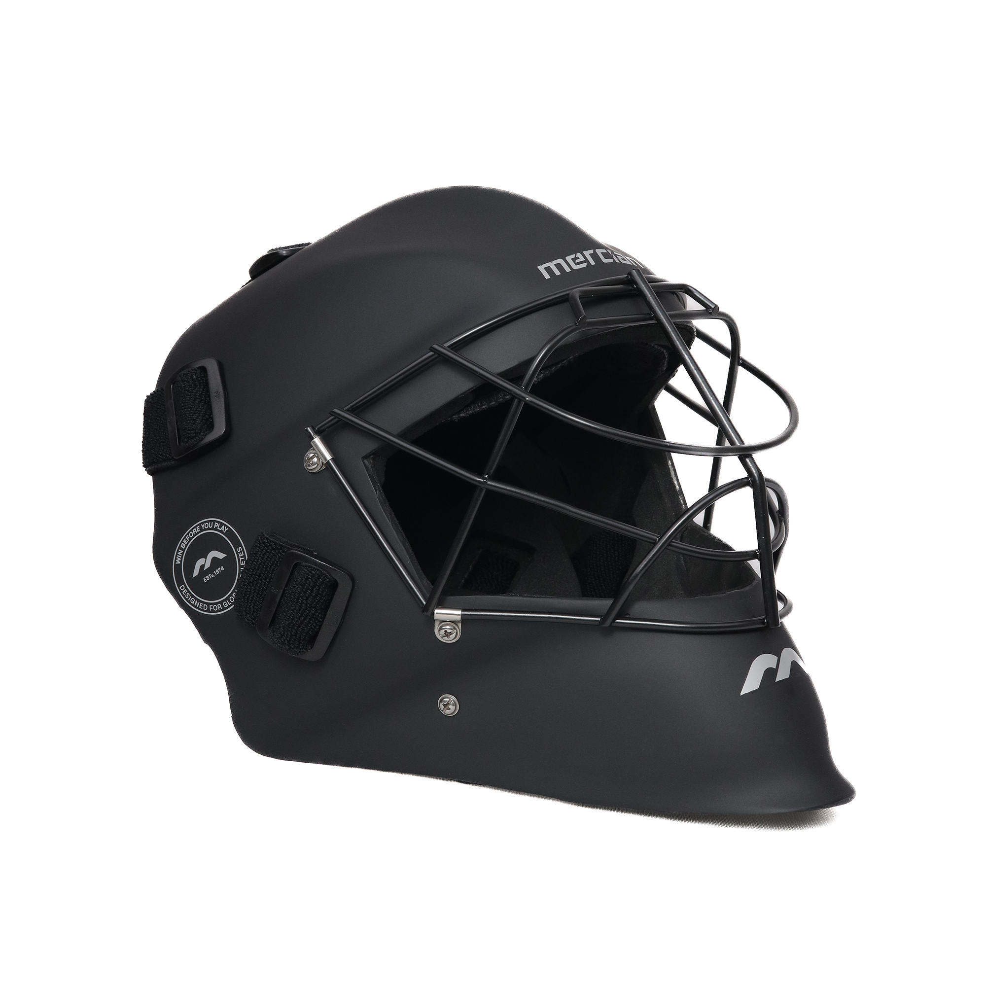 Mercian Genesis Fibreglass Goalkeeping Helmet - Black side view (3)