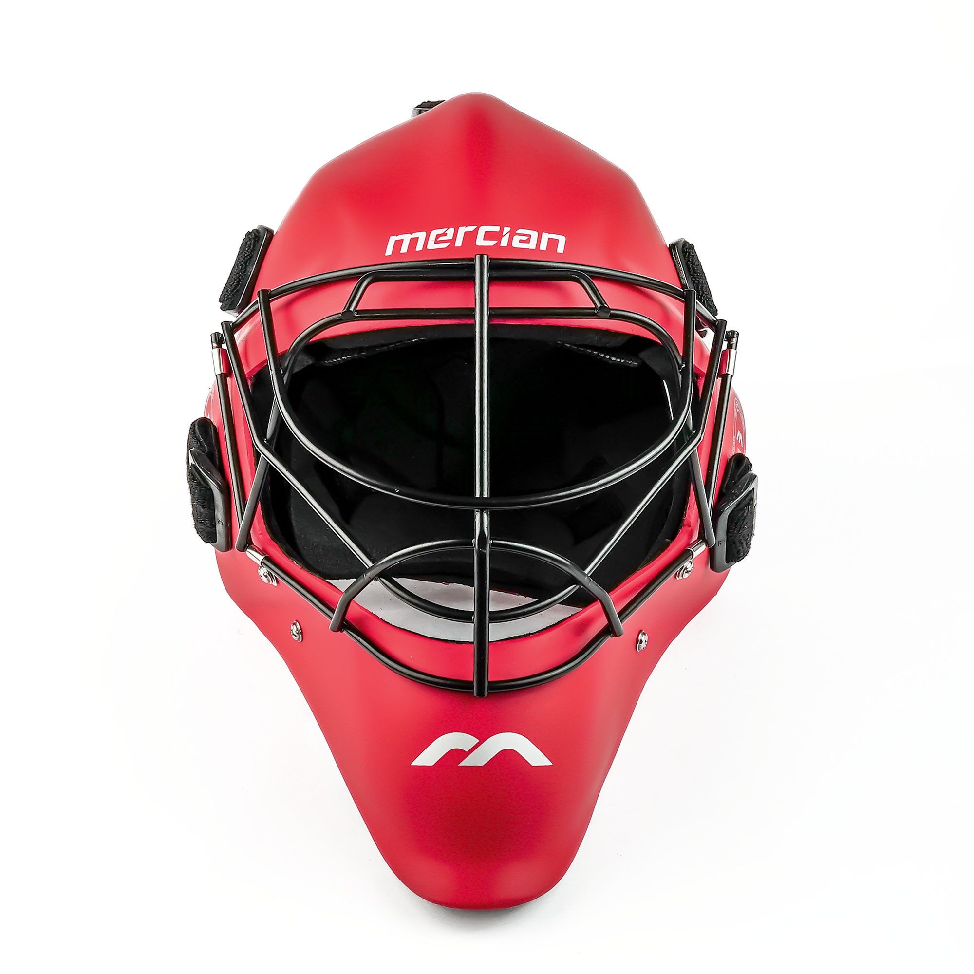 Mercian Genesis Fibreglass Goalkeeping Helmet - Red front view