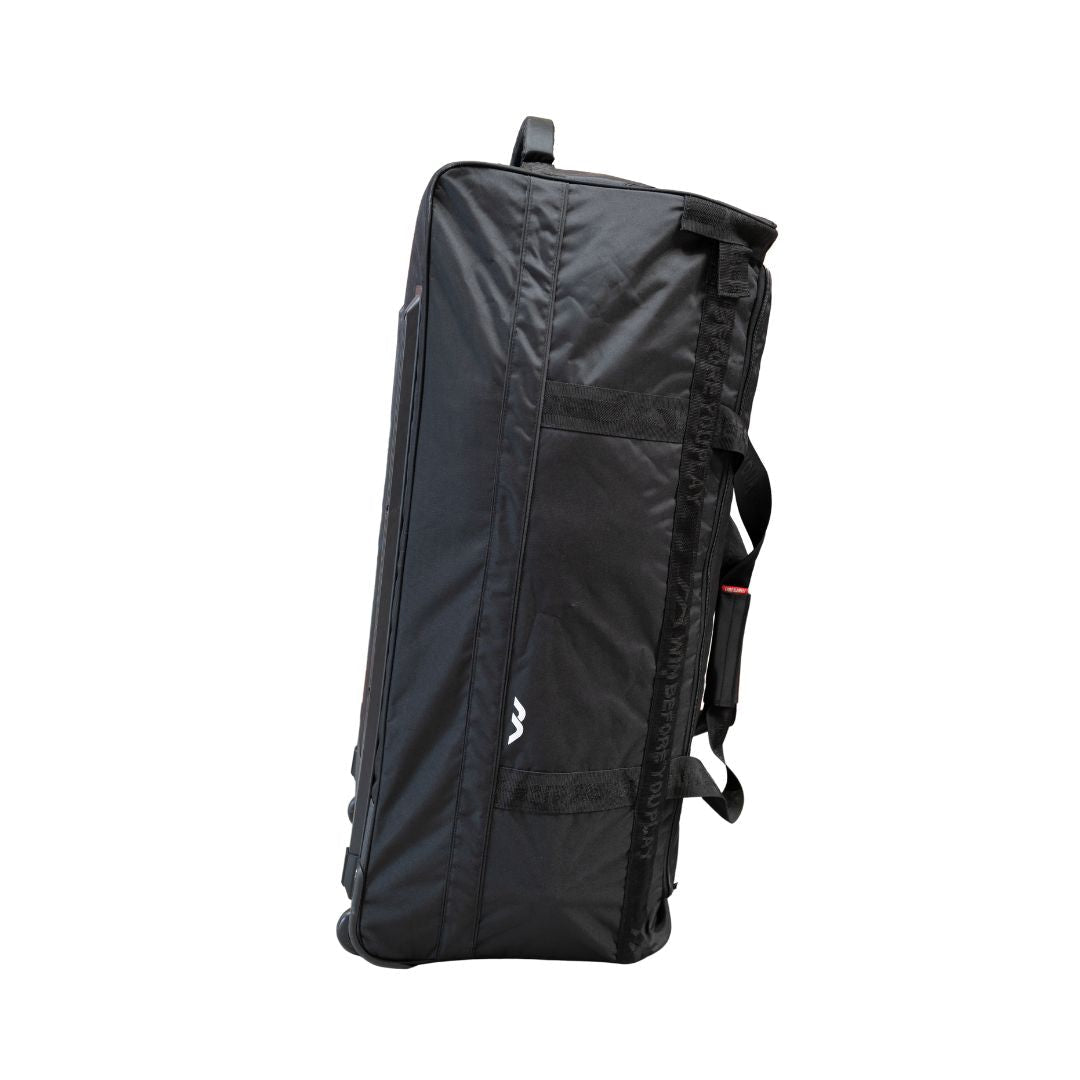 Mercian Genesis 2 goalkeeping wheelie bag side profile view in black (1)