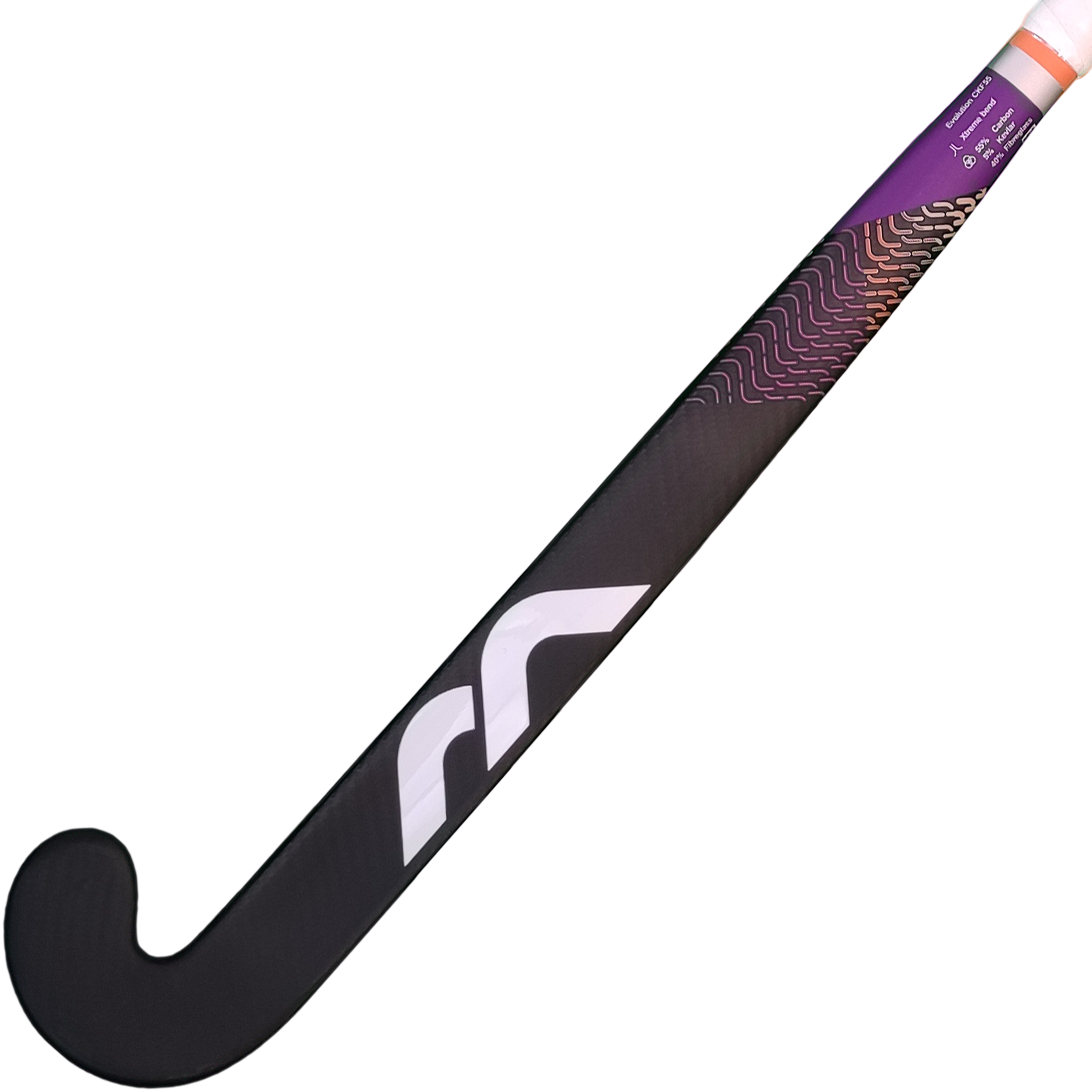 Mercian Evolution CKF55 Composite Hockey Stick Xtreme Bend - 37.5" Xtreme Smoked Carbon / Electric Purple