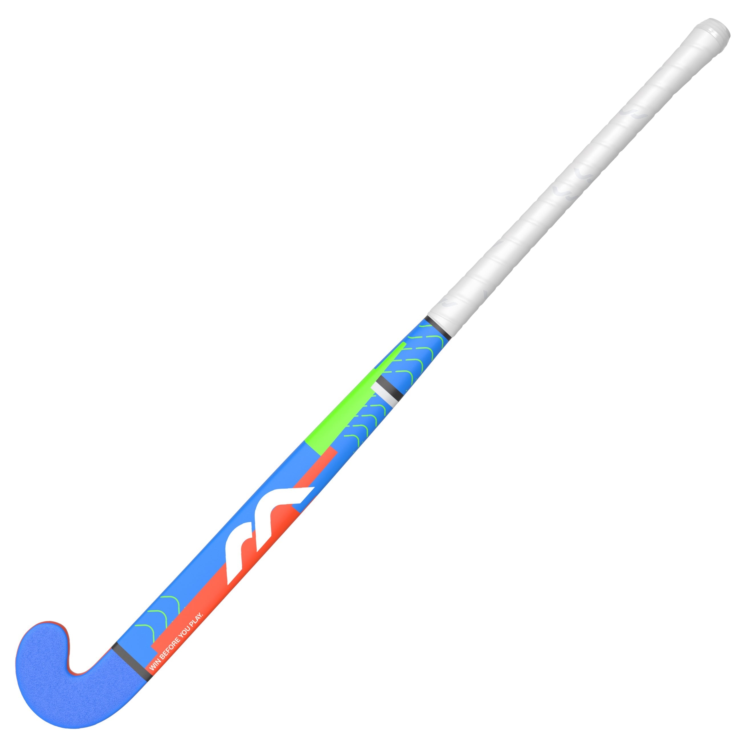 Mercian Genesis CF5 Junior Composite Hockey Stick 25/26 - Royal/Orange face view (2)