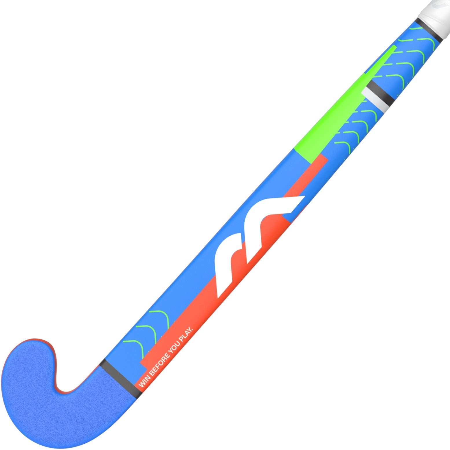 Mercian Genesis CF5 Junior Composite Hockey Stick 25/26 - Royal/Orange face view (1)