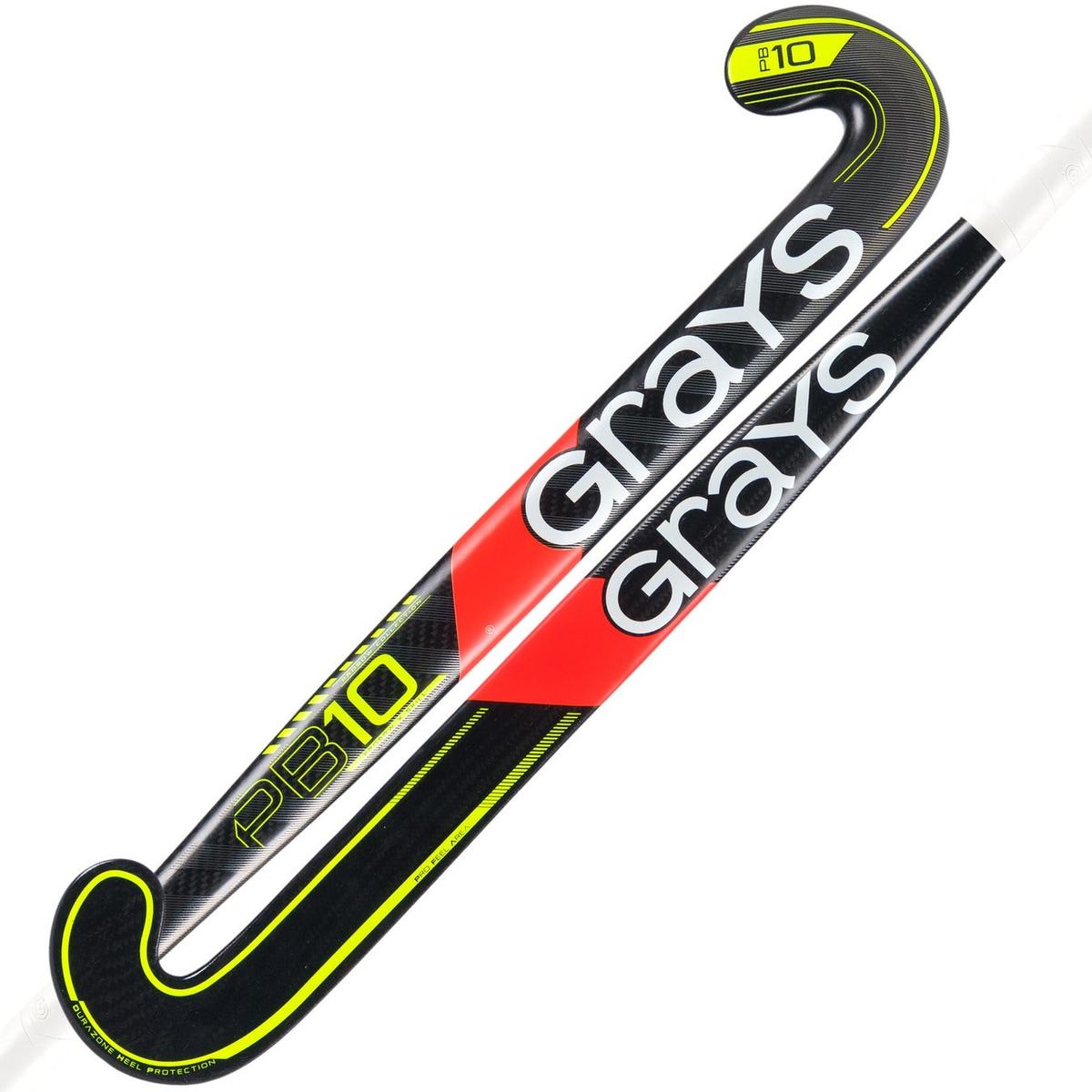 Grays PB10 Black/Fluoro Yellow Hockey Stick 25/26 | ONE Sports Warehouse