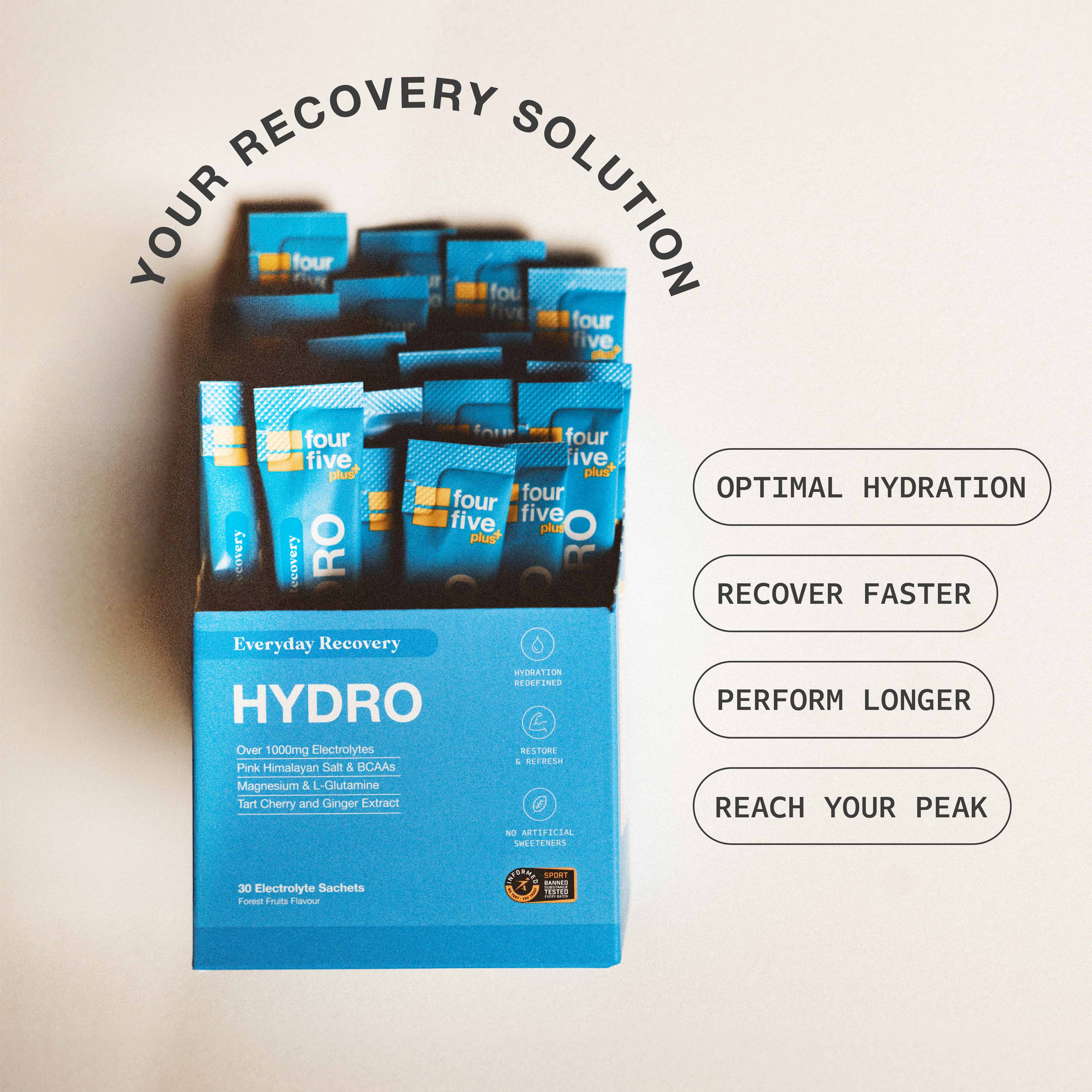 fourfive Hydro Recovery Sachets key benefits