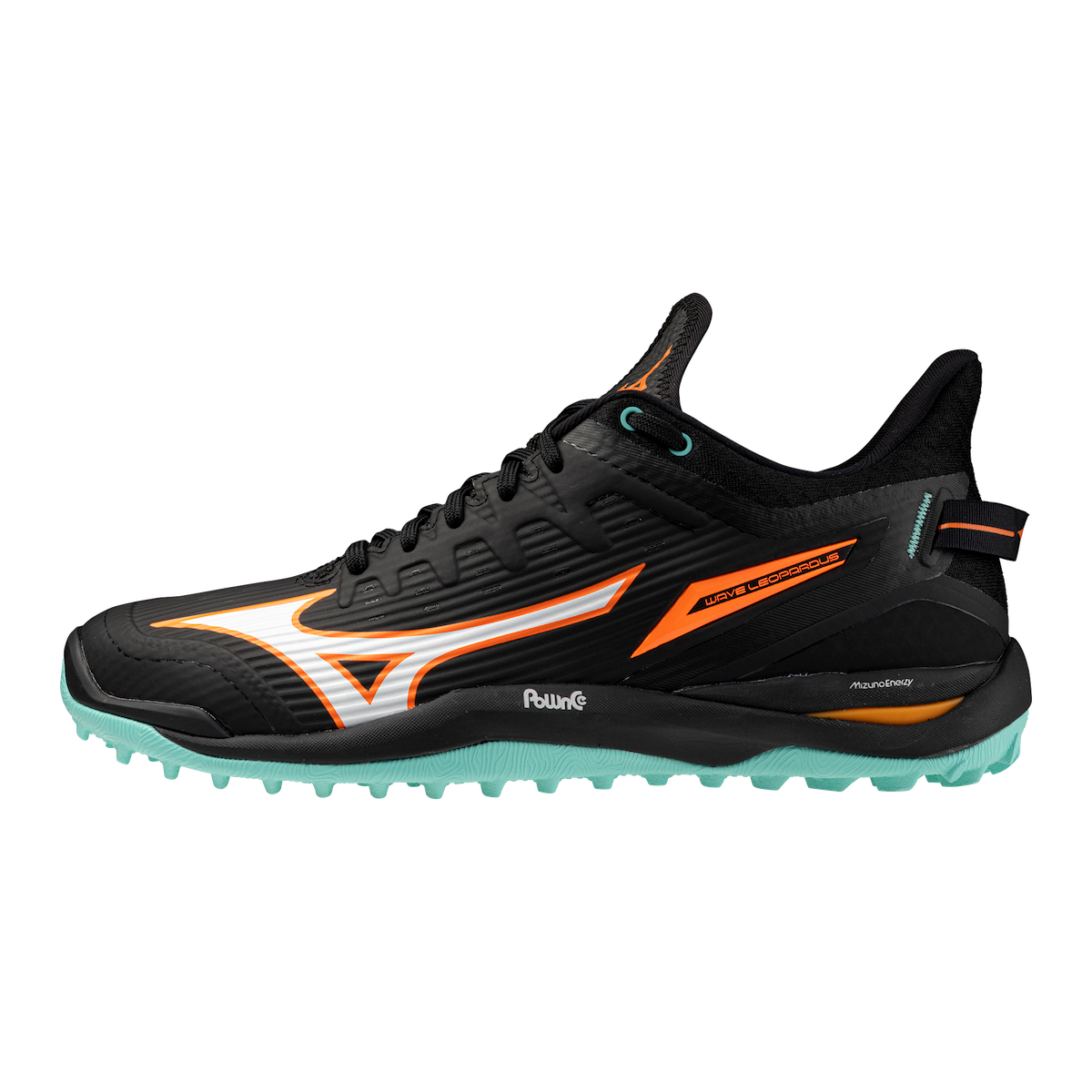 Mizuno Wave Leopardus Hockey Shoes Black/Tangelo/Ice Green 25/26 | ONE Sports Warehouse