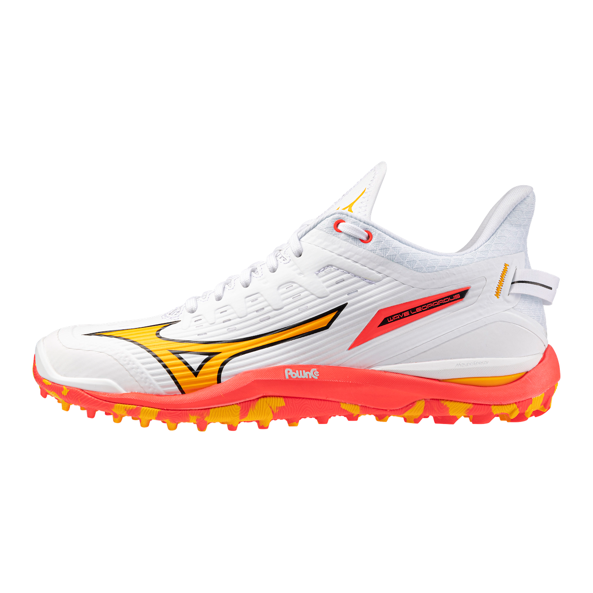 Mizuno Wave Leopardus Hockey Shoes White/Fiery Coral/Citrus 25/26 | ONE Sports Warehouse