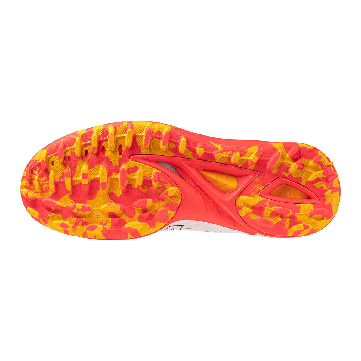 Mizuno Wave Leopardus Hockey Shoes White/Fiery Coral/Citrus 25/26 | ONE Sports Warehouse