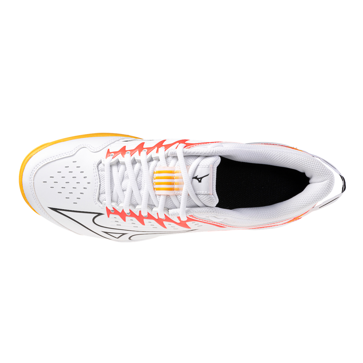 Mizuno Wave Lynx 2 Hockey Shoes White/Fiery Coral/Citrus 25/26 | ONE Sports Warehouse