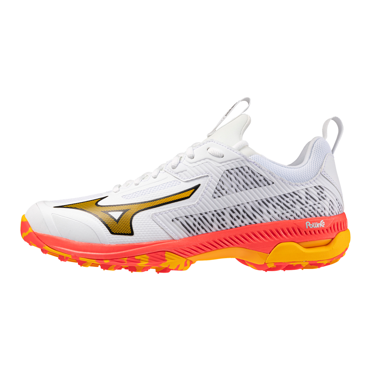 Mizuno Wave Panthera 2 Hockey Shoes White/Fiery Coral/Citrus 25/26 | ONE Sports Warehouse