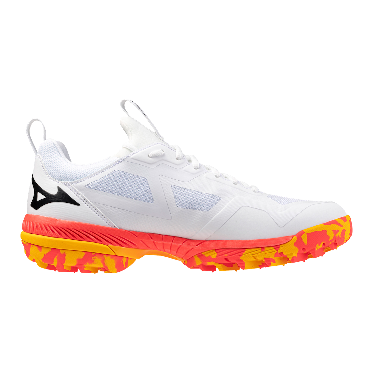 Mizuno Wave Panthera 2 Hockey Shoes White/Fiery Coral/Citrus 25/26 | ONE Sports Warehouse