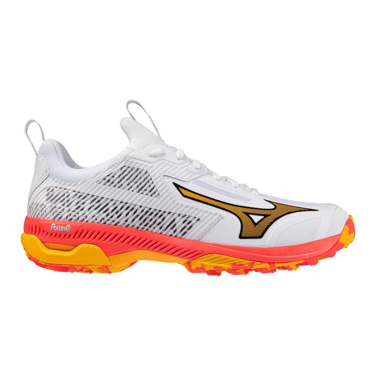 Mizuno Wave Panthera 2 Hockey Shoes White/Fiery Coral/Citrus 25/26 | ONE Sports Warehouse