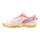 Mizuno Wave Lynx 2 Junior Hockey Shoes White/Fiery Coral/Citrus 25/26 | ONE Sports Warehouse