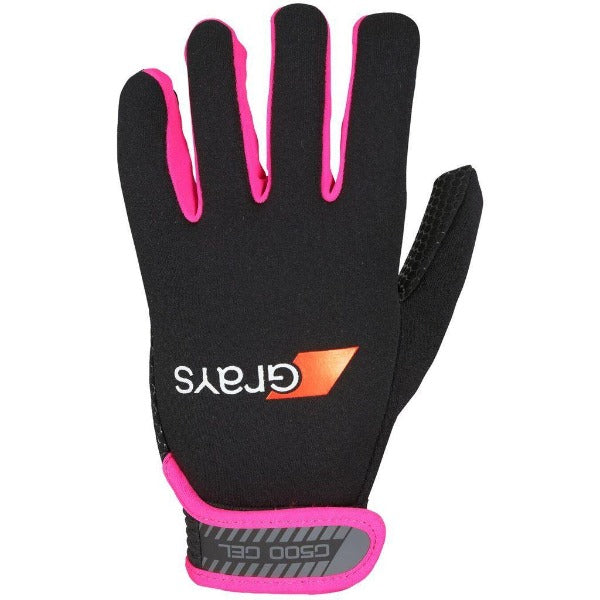 Grays G500 Gel Gloves Black/Fluo Pink 25/26 | ONE Sports Warehouse