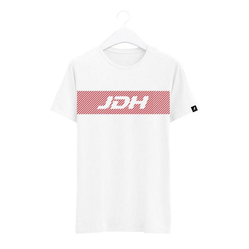 JDH White Tee Red Stripe - One Sports Warehouse
